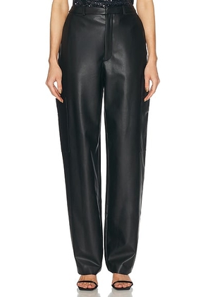 Lapointe Stretch Faux Leather Tapered Trouser in Black - Black. Size 6 (also in ).