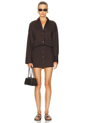 Staud Cynthia Dress in Earth - Chocolate. Size XS (also in ).