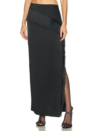 SRG Sandra Silk Skirt in Black - Black. Size M (also in L, S, XL, XS, XXS).