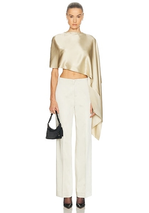 SRG Belle Silk Cape in Satin Beige - Beige. Size M (also in L, S, XL).