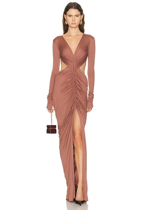 RICK OWENS LILIES Poppy Long Sleeve Gown in Mauve - Mauve. Size 44 (also in ).
