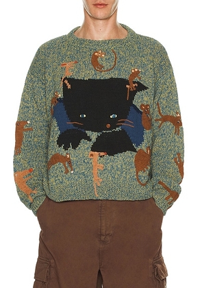 Story mfg. Piper Knit Jumper in Green Friends - Green. Size M (also in L).