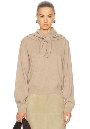 SRG Lue Detachable Kerchief Sweater in Taupe - Taupe. Size M (also in L, S, XL, XS, XXS).