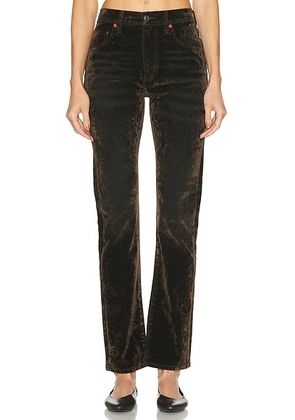 RE/DONE The Blondie Jeans in Olive Branch Flocked - Olive. Size 25 (also in 28, 29, 30, 31, 32).