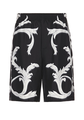 VERSACE Silk Shorts in Black & Bianco - Black. Size 50 (also in ).