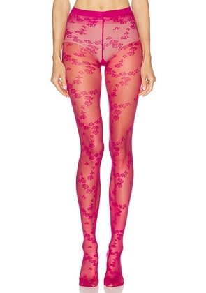 Wolford Floret Tights in Ruby - Fuchsia. Size XS (also in ).