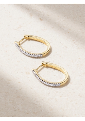 STONE AND STRAND - Medium Oval 14-karat Gold Diamond Hoop Earrings - One size