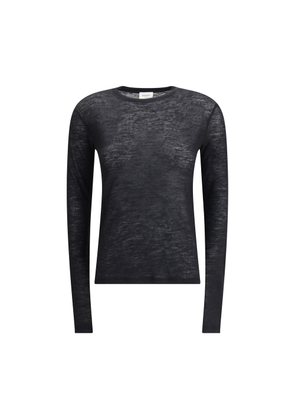 Saint Laurent Short-sleeved T-shirt in Cashmere and Silk - L