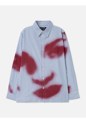 Blurry Face Airbrush Striped Button Up