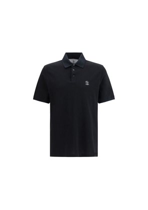 Brunello Cucinelli Black Cotton Polo Shirt - S