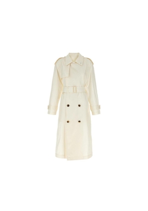 Burberry White Silk Coat - 40