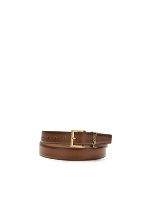 Saint Laurent Brown Calf Leather Bos Taurus Regular Belt - 100 cm / 40 Inches