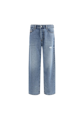 Diesel Blue Cotton Relaxed Fit Jeans - W29