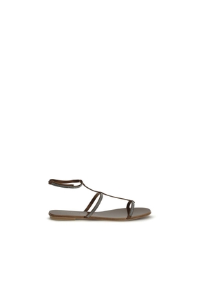 Pedro García Brown Calf Leather Bos Taurus Strap-On Sandals - EU36/US6