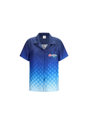 Casablanca Blue Silk Polo Shirt - M