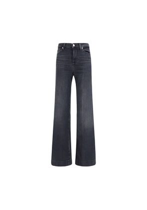 7FOR Black Cotton Flared Jeans - 26