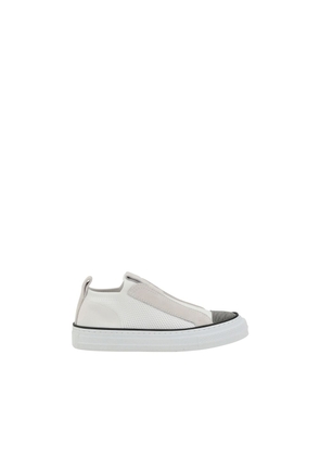 Brunello Cucinelli White Nylon Low Top Sneakers - EU38/US8