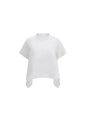 Sacai White Cotton T-Shirt - 2