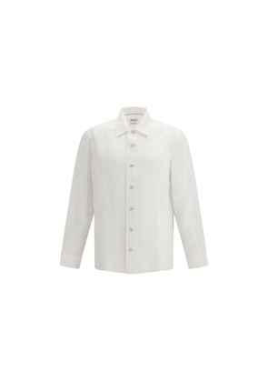 Brunello Cucinelli White Linen Dress Shirt - L