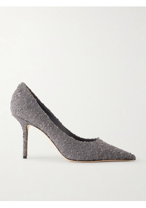 Jimmy Choo - Love 85 Metallic Tweed Pumps - Gray - IT35,IT36,IT36.5,IT37,IT37.5,IT38,IT38.5,IT39,IT39.5,IT40,IT40.5,IT41,IT41.5,IT42