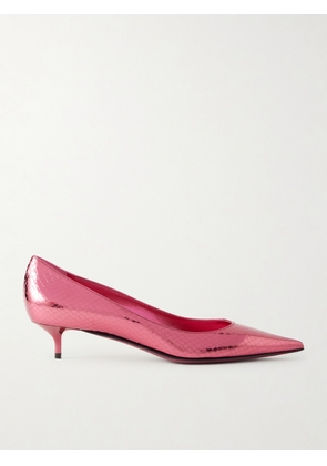 Jimmy Choo - Amelia 30 Lizard-effect Metallic Leather Pumps - Pink - IT35,IT36,IT36.5,IT37,IT37.5,IT38,IT38.5,IT39,IT39.5,IT40,IT40.5,IT41,IT41.5,IT42
