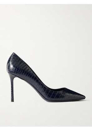 Jimmy Choo - Romy 85 Croc-effect Leather Pumps - Blue - IT35,IT36,IT36.5,IT37,IT37.5,IT38,IT38.5,IT39,IT39.5,IT40,IT40.5,IT41,IT41.5,IT42
