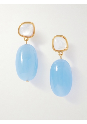 Lizzie Fortunato - Big Sur Gold-plated, Glass And Mother-of-pearl Earrings - Blue - One size
