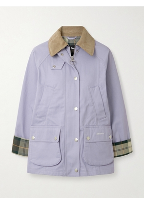 Barbour - Beadnell Convertible Corduroy-trimmed Cotton-twill Jacket - Purple - UK 6,UK 8,UK 10,UK 12,UK 14,UK 16,UK 18