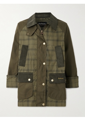 Barbour - Beadnell Corduroy-trimmed Checked Cotton Jacket - Green - UK 6,UK 8,UK 10,UK 12,UK 14,UK 16,UK 18