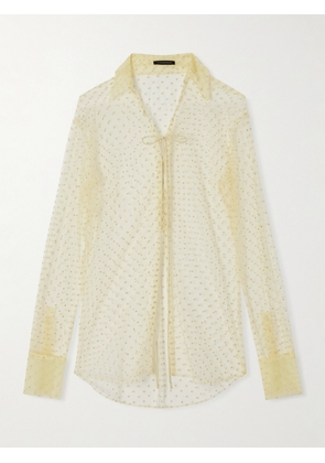 Kiki de Montparnasse - Merci Flocked Tulle Blouse - Yellow - x small,small,medium,large,x large