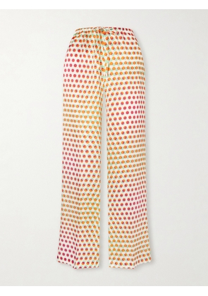 Dries Van Noten - Printed Silk-satin Wide-leg Pants - Ecru - FR 34,FR 36,FR 38,FR 40,FR 42,FR 44