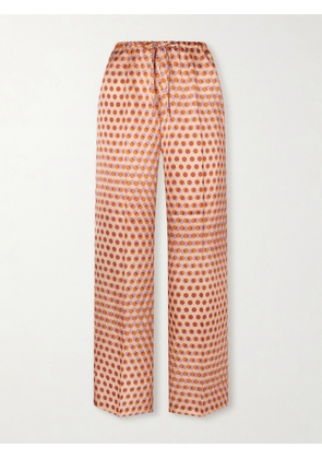 Dries Van Noten - Printed Silk-satin Wide-leg Pants - Cream - FR 34,FR 36,FR 38,FR 40,FR 42,FR 44