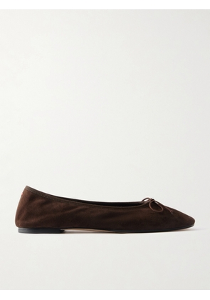 Aeyde - Tiby Bow-detailed Suede Ballet Flats - Brown - EU 35,EU 36,EU 36.5,EU 37,EU 37.5,EU 38,EU 38.5,EU 39,EU 39.5,EU 40,EU 40.5,EU 41,EU 41.5,EU 42