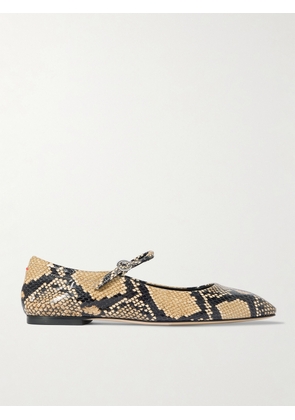 Aeyde - Uma Snake-effect Leather Mary Jane Ballet Flats - Animal print - EU 35,EU 36,EU 36.5,EU 37,EU 37.5,EU 38,EU 38.5,EU 39,EU 39.5,EU 40,EU 40.5,EU 41,EU 41.5,EU 42
