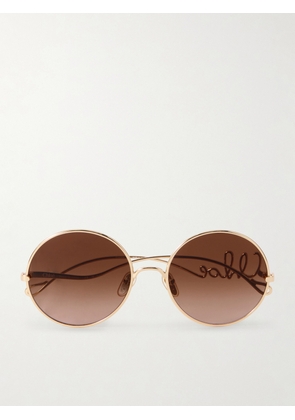 Chloé - Iconic Round-frame Gold-tone Sunglasses - One size