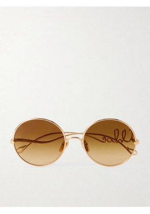 Chloé - Iconic Round-frame Gold-tone Sunglasses - One size