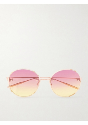 Barton Perreira - Rigby Round-frame Acetate And Rose-gold Tone Sunglasses - Pink - One size