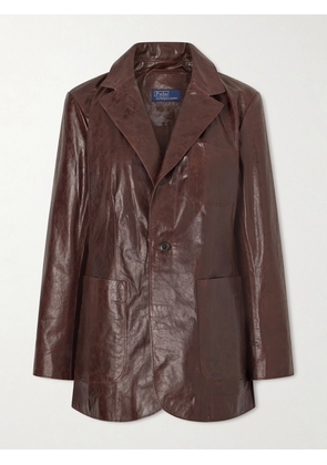 Polo Ralph Lauren - Glossed-leather Blazer - Brown - US0,US2,US4,US6,US8,US10,US12