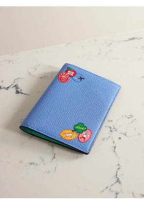 Smythson - Panama Printed Textured-leather Passport Holder - Blue - One size