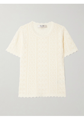 Sea - Georgia Pointelle-knit Top - Cream - xx small,x small,small,medium,large,x large