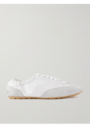 SAINT LAURENT - Lewis Suede-trimmed Leather Sneakers - White - EU 36,EU 37,EU 38,EU 39,EU 40,EU 41