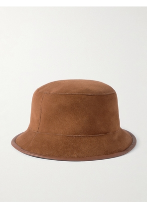 Loro Piana - Lys Reversible Leather-Trimmed Shearling Bucket Hat - Men - Brown - M
