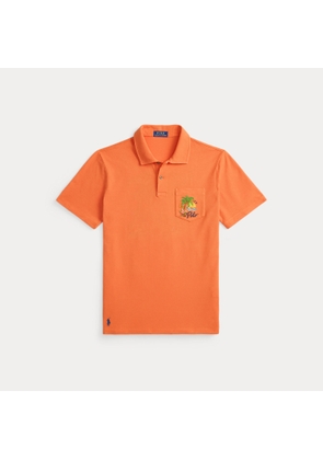 Standard Fit Mesh Graphic Polo Shirt