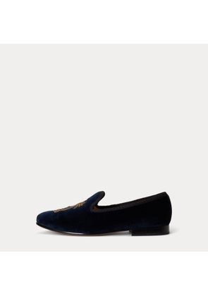 Paxton Crest Velvet Slipper