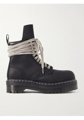 Rick Owens - Dr Martens Quad Sole Steel Toe Leather Lace-Up Boots - Men - Black - UK 6