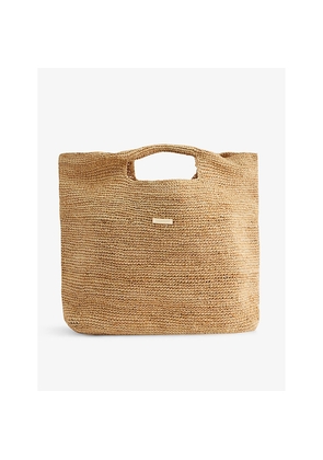 Womens Monday Paloma Large Raffia Top-Handle Bag