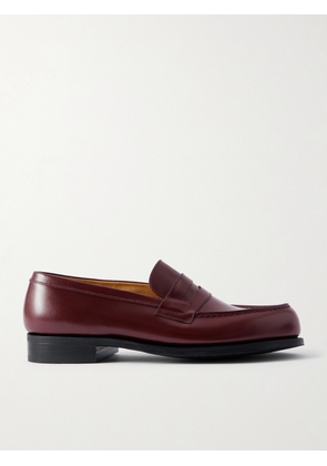 J.M. Weston - 180 Moccasin Leather Penny Loafers - Men - Burgundy - UK 6