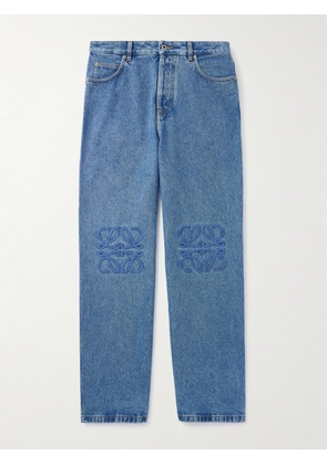 LOEWE - Anagram Wide-Leg Logo-Embroidered Jeans - Men - Blue - IT 44