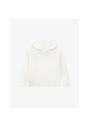Womens The White Company Ribbed Dropped-Shoulder Wool and Cashmere-Blend Hoody