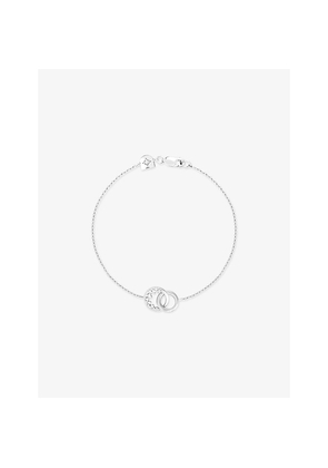 Womens Astrid & Miyu Orbit Rhodium Plated Sterling-Silver and Cubic Zirconia Bracelet
